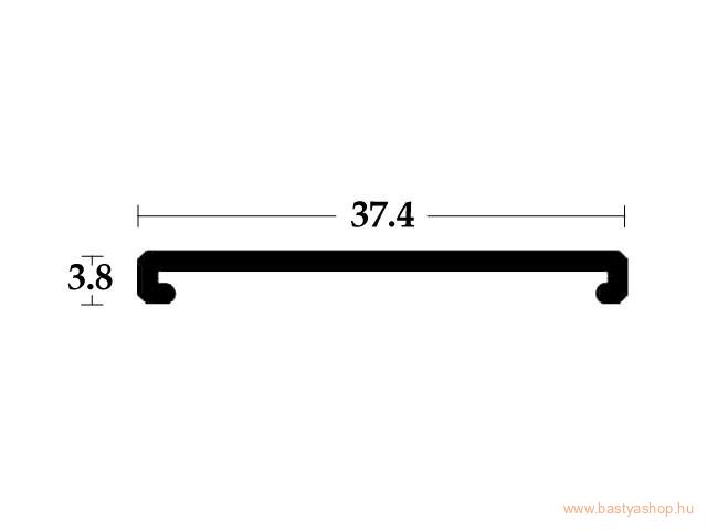 REDŐNY RENDSZER 0702 PVC TAKARÓ PROFIL 3708 VÉG 37,4x3,8mm 2,6m EZÜST