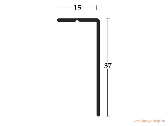 REDŐNY RENDSZER 2792 FELSÖ TAKARÓ PROFIL, BELSŐ 15x37mm 2,6m EZÜST